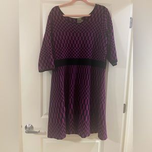 Purple & black sweater dress